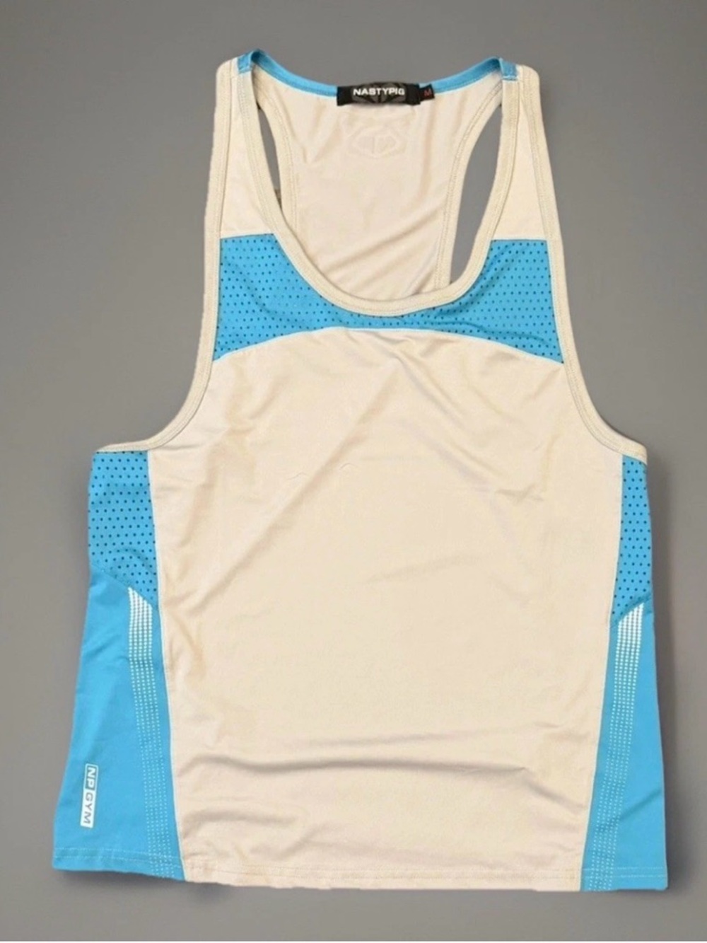 Nasty Pig Men’s Medium Athletic Tank Top Blue And Gray With Mesh Side Paneling